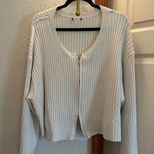 Women's Cream Ribbed Sweater Target brand